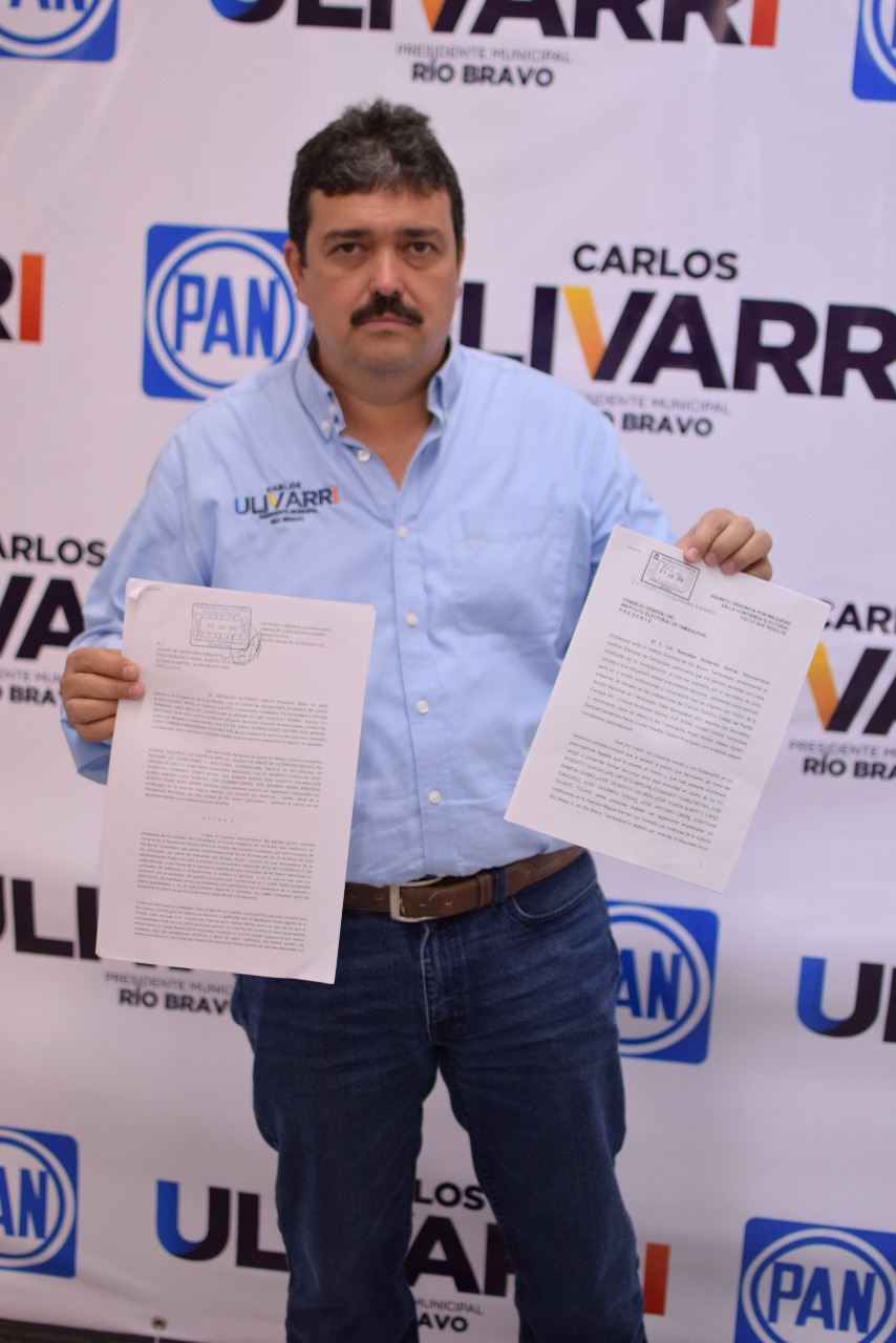 Presenta Carlos Ulivarri cargos legales contra actual administración de Río Bravo