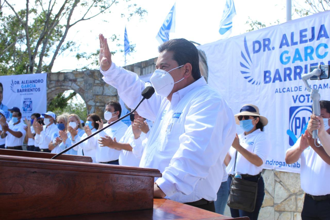 Inicia campaña Alejandro García Barrientos para “Recuperar la grandeza de Aldama”